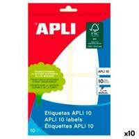 Klevende etiketten Apli Wit Papier 10 Lakens 40 x 75 mm (10 Stuks)