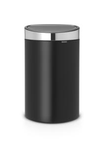 Brabantia touch bin 40 liter matt black - matt steel deksel