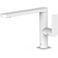 Wastafelkraan Tres Loft | Opbouw | Draaibare uitloop | Mengkraan | Standaard model | 1-hendel | Rond | Wit mat