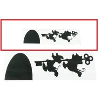 Muursticker Plintsticker Zwart Muizen met sleutel lopen naar links 18 cm x 6 cm woonkamer zolder slaapkamer - thumbnail