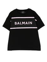 Balmain Kids t-shirt en coton à logo imprimé - Noir - thumbnail