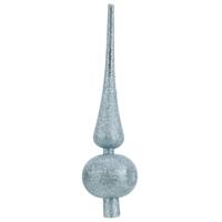 Kerst piek - ijsblauw - glitter - H23 cm - kunststof - kerstboom topper - kerstboompiek