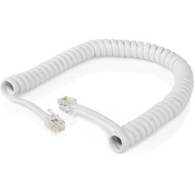 Telecomkabel | RJ10 Male | RJ10 Male | 2.00 m | Kabel design: Gekruld | Kabeltype: RJ10 | Wit