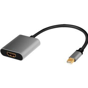 LogiLink CDA0110 video kabel adapter 0,15 m Mini DisplayPort HDMI Zwart, Grijs