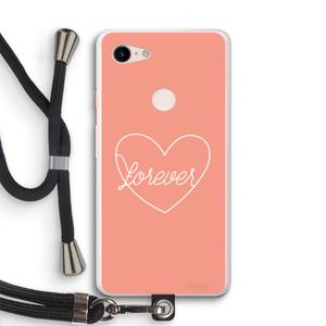 Forever heart: Pixel 3 XL Transparant Hoesje met koord