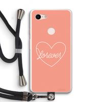 Forever heart: Pixel 3 XL Transparant Hoesje met koord