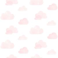 Dutch Wallcoverings Joy - Wolken - Wit/Roze