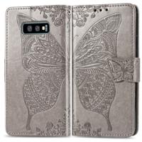 Butterfly Love bloemen reliëf horizontale Flip lederen case voor Galaxy S10e met houder & kaartsleuven & portemonnee & Lanyard (grijs)