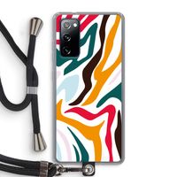 Colored Zebra: Samsung Galaxy S20 FE / S20 FE 5G Transparant Hoesje met koord