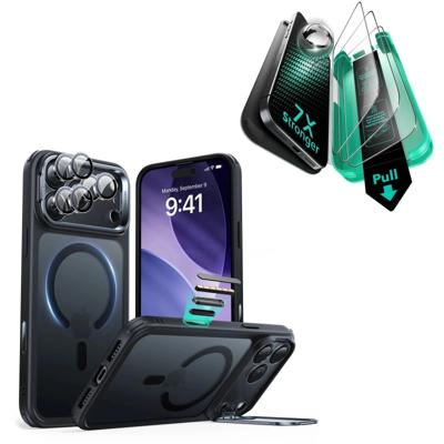 iPhone 17 Pro Bundle Classic Hybrid Magnetic Case (Camera Control, Stash Stand) and Armorite Screen Protector - Frosted Black