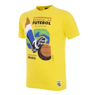 COPA Football - Brazilië World Cup 1950 Poster T-Shirt - Geel