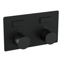 BRAUER Stripe 2-weg Inbouwthermostaat - drukknoppen - in- en afbouwdelen - mat zwart 5-S-355