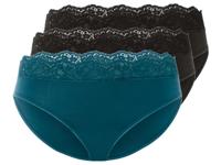 esmara 3 dames slips (Zwart/blauw, XS (32/34))