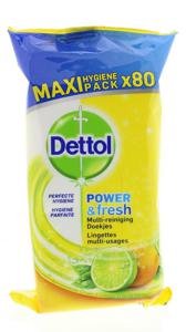 Dettol Power & fresh wipes citrus (80 st)