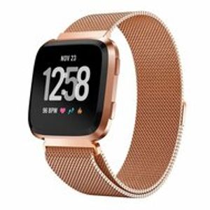 Fitbit Versa 1 / 2 & Lite milanese bandje - Maat: Small - Rosé goud