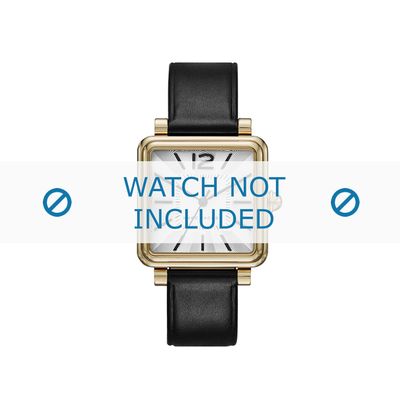 Horlogeband Marc by Marc Jacobs MJ1437 Glad leder Zwart 16mm