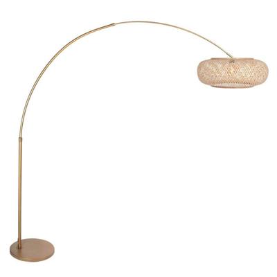 Steinhauer BooglampSparkled Light brons met bamboe kap Ø 45cm - 4309BR