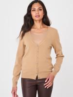Basic cashmere cardigan met V-hals van organisch cashmere