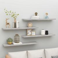 Wandschappen zwevend 4 st 120x23,5x3,8 cm MDF betongrijs Wandschappen zwevend 4 st 120x23,5x3,8 cm MDF betongrijs