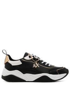 Armani Exchange baskets en cuir à breloque logo - Noir