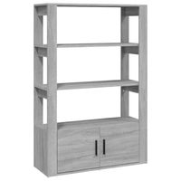 vidaXL Dressoir 80x30x119,5 cm bewerkt hout grijs sonoma eikenkleurig - thumbnail