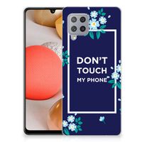 Samsung Galaxy A42 Silicone-hoesje Flowers Blue DTMP