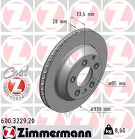 Remschijf COAT Z ZIMMERMANN, Remschijftype: Binnen geventileerd, u.a. für Porsche, VW, Audi - thumbnail