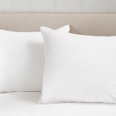 2-PACK Kussensloop Flanel - Wit - Fresh And Co - 60x70 Cm - Katoen - Dekbed-Discounter.nl