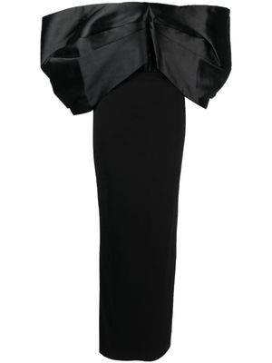 Solace London robe longue Filippa à épaules dénudées - Noir