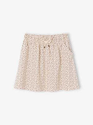 Meisjesrok met print beige