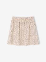 Meisjesrok met print beige