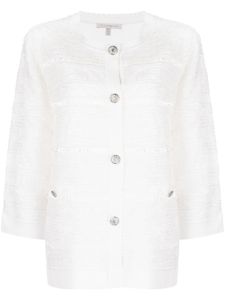 SHIATZY CHEN cardigan en maille texturée à manches crop - Blanc