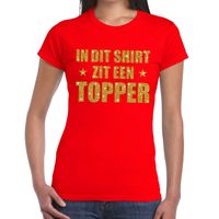 In dit shirt zit een Topper glitter tekst t-shirt rood dames - thumbnail