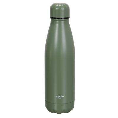 Travel drinkfles voor warme en koude dranken - groen - roestvrij staal - met schroefdop - 500 ml