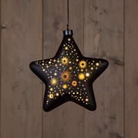 B.O.T. Star Glass Black Star 19 cm 10 Led Warm White - Annas collection