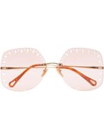 Chloé Eyewear Zonnebril met oversized montuur - Goud - thumbnail