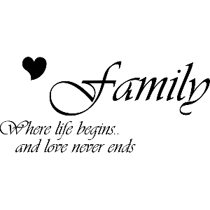 Family, Where life begins - Muursticker