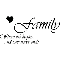 Family, Where life begins - Muursticker