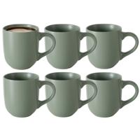 Koffiemokken Paris - 8x stuks - Keramiek - pastel groen - 300 ml - 8 x 10 cm