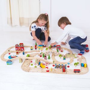 Bigjigs Toys City Road and Railway Set Spoorweg- & treinmodel
