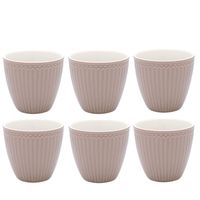 Set van 6x Stuks Beker (latte cup) GreenGate Alice hazelnut bruin 300ml Ø 10cm