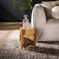 LifestyleFurn Ronde Bijzettafel 'Ryanne' Teakhout, 30cm