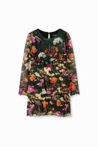 Jurk met tule en bloemen - GREEN - 13/14