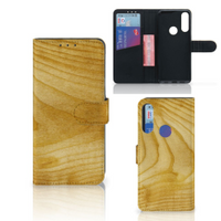 Alcatel 1S 2020 Book Style Case Licht Hout - thumbnail