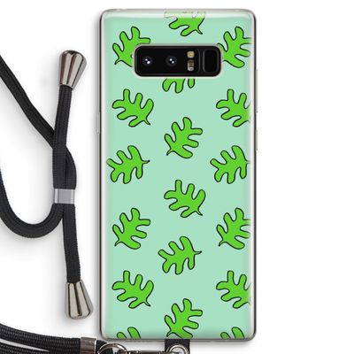Groene blaadjes: Samsung Galaxy Note 8 Transparant Hoesje met koord