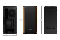 BeQuiet Pure Base 600 Midi-tower PC-behuizing Zwart, Oranje Geluidsdemping, Zijvenster, 2 voorgeïnstalleerde ventilators - thumbnail