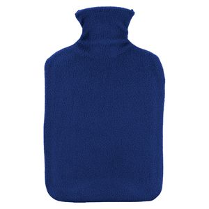 Warmwaterkruik - met fleecehoes - donkerblauw - 1,75L - kruik