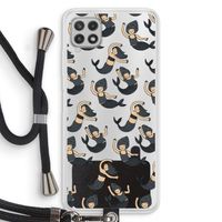 Zeemeermin: Samsung Galaxy A22 4G Transparant Hoesje met koord