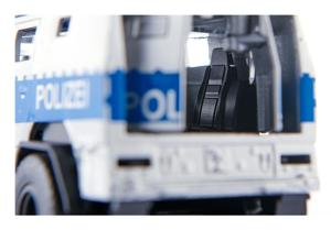 Siku Rheinmetall MAN Survivor R Politie-hulpverleningsvoertuig 1:50 metaal/kunststof zilver/blauw deuren kunnen open