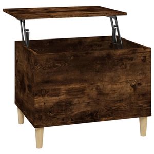 The Living Store Salontafel Lift-top gerookt eiken 60x44.5x45 cm - Duurzaam materiaal + opbergruimte